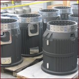 Pièces en AlSi7Mg0,6 ST6, avec traitement de surface, usinage et argenture Pièces en AlSi7Mg0,6 ST6, avec traitement de surface, usinage et argenture